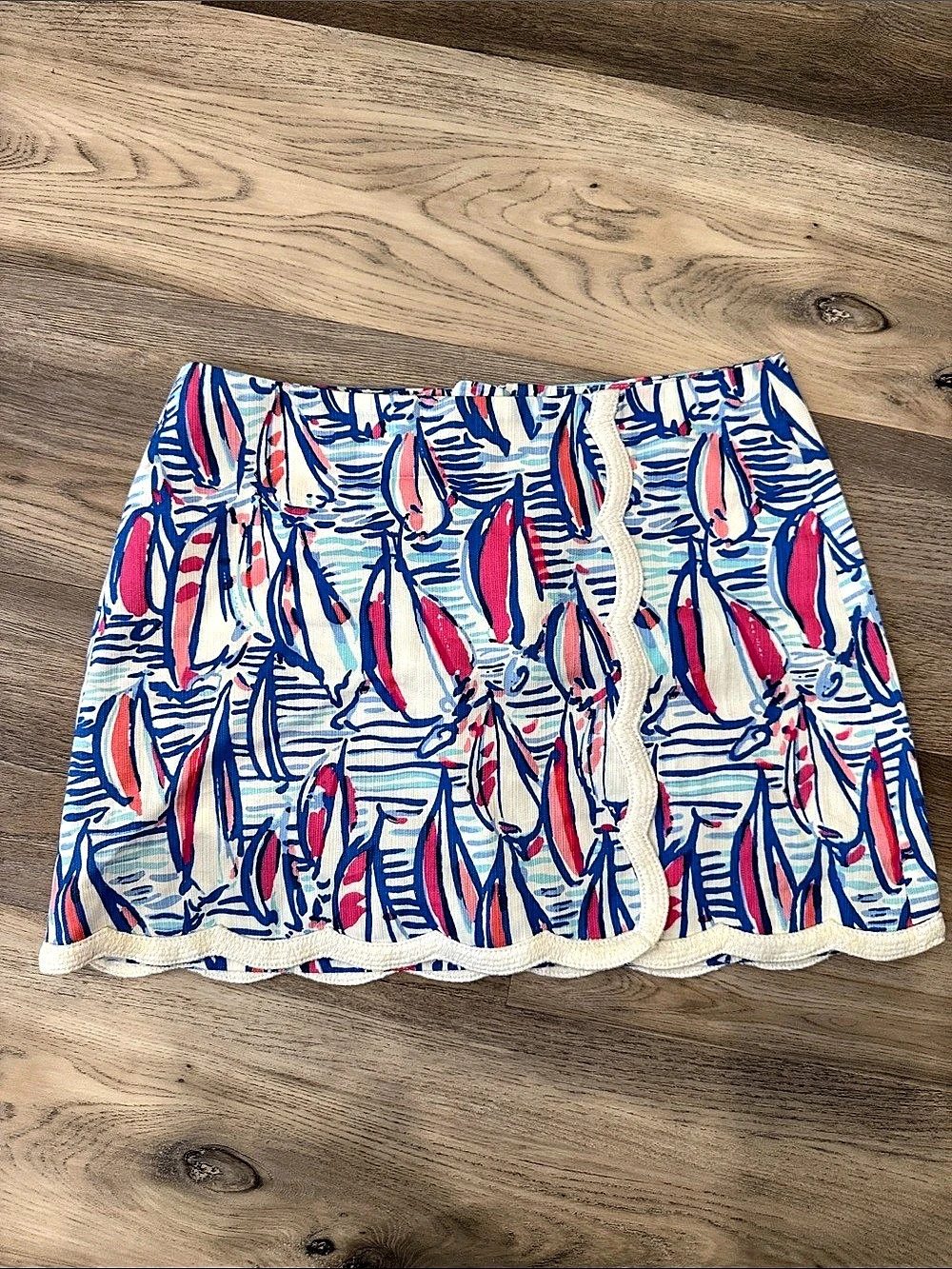 Lilly Pulitzer Michelina Mini Skort Abstract Print White & Blue